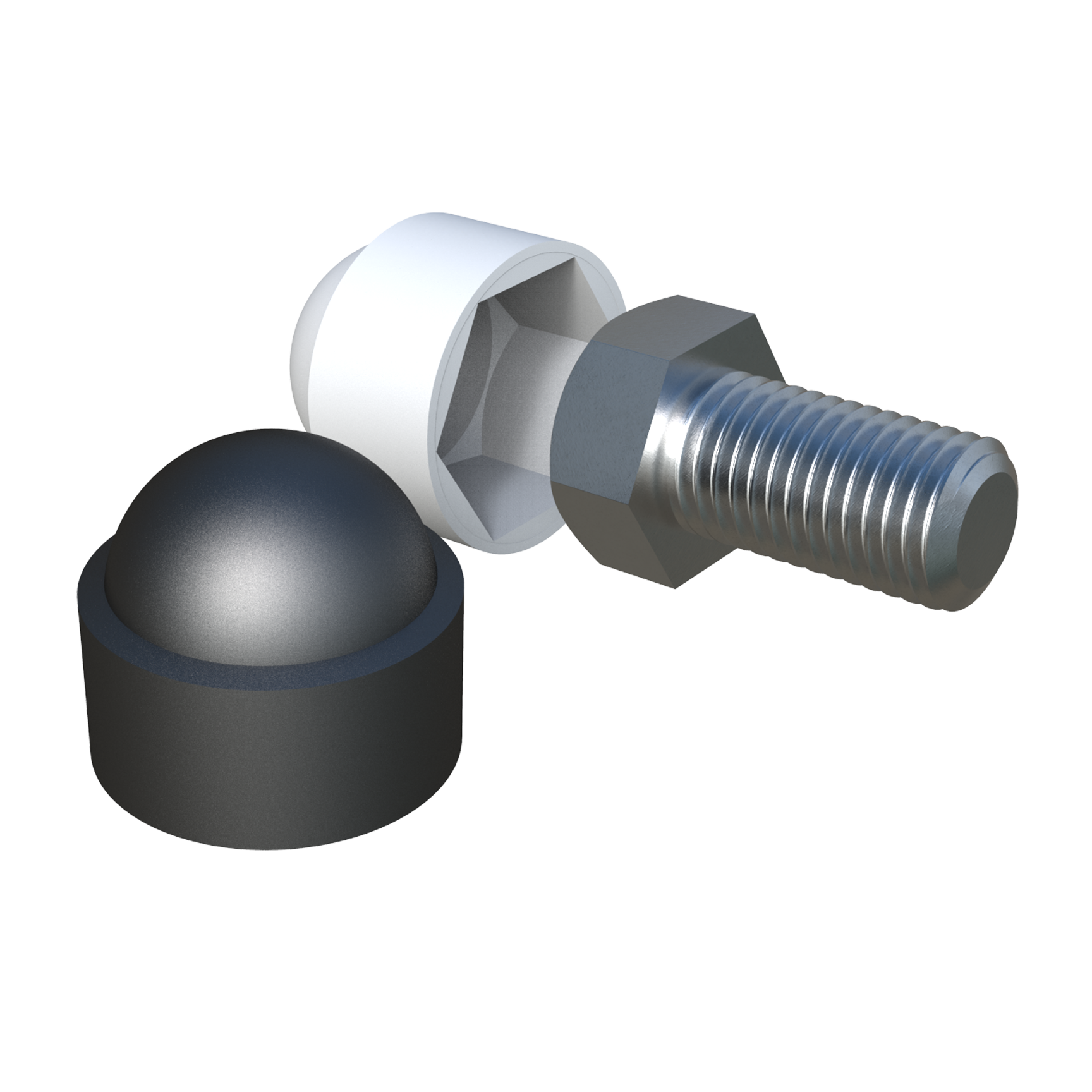 Cap for screws and hex nuts