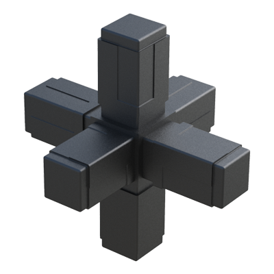Nasz 6-kierunkowy konektor został zaprojektowany do rur kwadratowych. Jest dostarczany bez rdzenia metalowego wewnątrz.